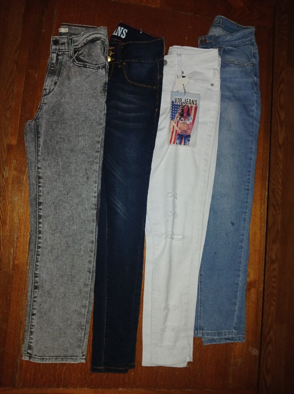 Multi-Pack Women's Jeans - Acid Wash, Dark Indigo, White & Light Blue